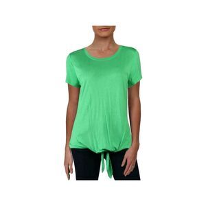 INC Womens Tie Short Sleeve Jewel Neck Top